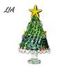 Decorative Christmas Collectibles Hand Blown Glass Tree Figurine, Mini Tabletop Ornaments Xmas Ornament, Handmade Desktop Holiday Decoration