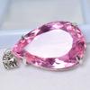 A+ Certified Pear Cut 116 Ct Lab Created Pink Sapphire Pendant Gemstone For Gift MY.PD-100