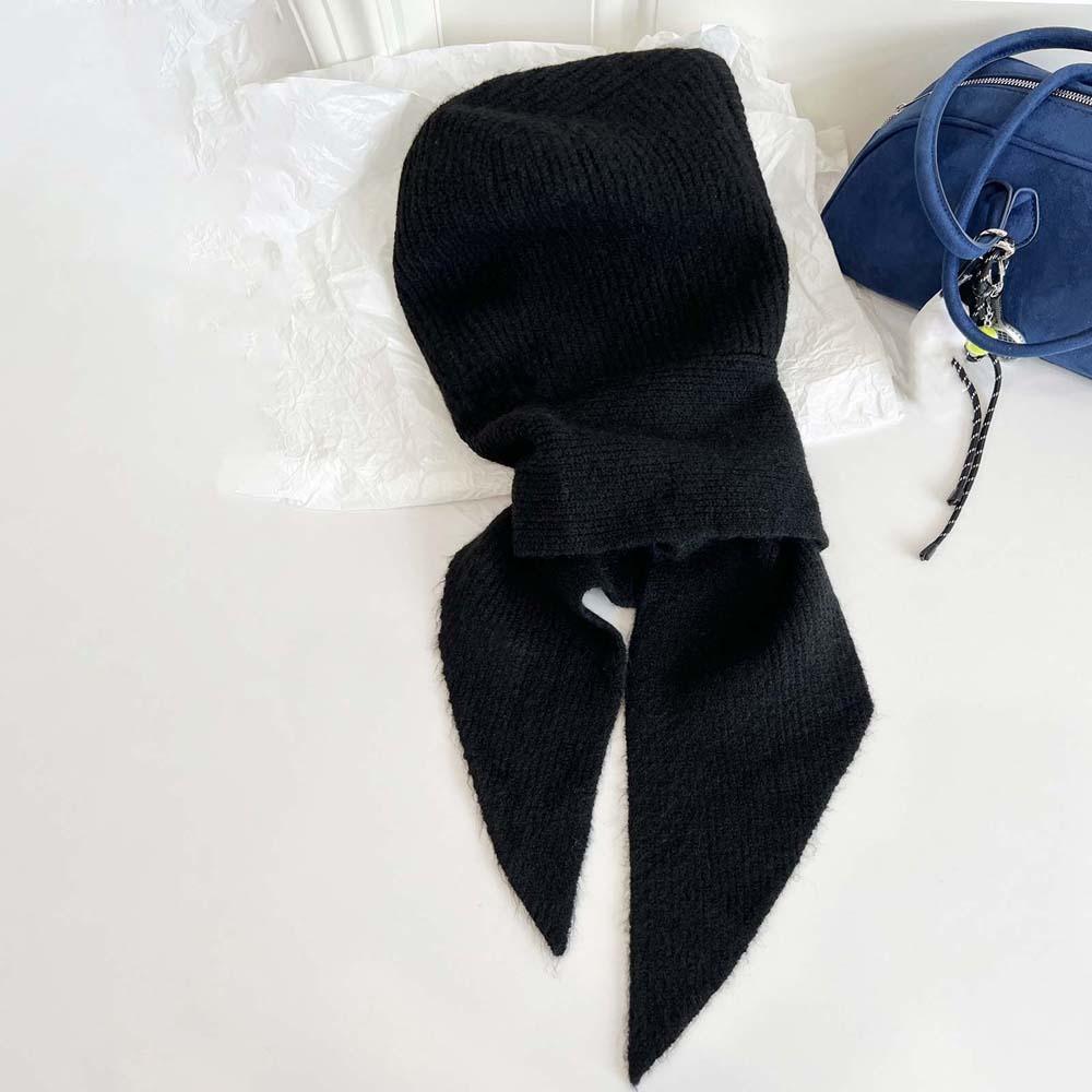 Acrylic Fibers Knitted Hooded Cap Triangular Winter Neckerchief Hat Neck Collar Beanies Cap  Work