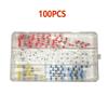 50/100 Pcs Boxed Solder Seal Wire Connectors Heat Shrink Insulated Electrical Wire Terminals Butt Splice Connector Waterproof