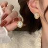 Женские Винтажные Асимметричные Французские Серьги с Жемчугом Серебряные