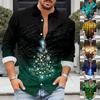 Men'S Christmas Casual Loose Fitting Long Sleeved Printed Shirt