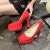 Модная женская обувь 2025 Модные туфли-лодочки на высоком каблуке Новые туфли с круглым носком для вечеринки Большой размер Бестселлер Элегантные универсальные каблуки Женские