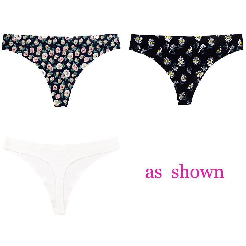 CINOON 3 шт./лот, женское сексуальное нижнее белье с цветами, соблазнительные трусики с низкой талией, стринги, дышащее нижнее белье без следов, стринги, нижнее белье