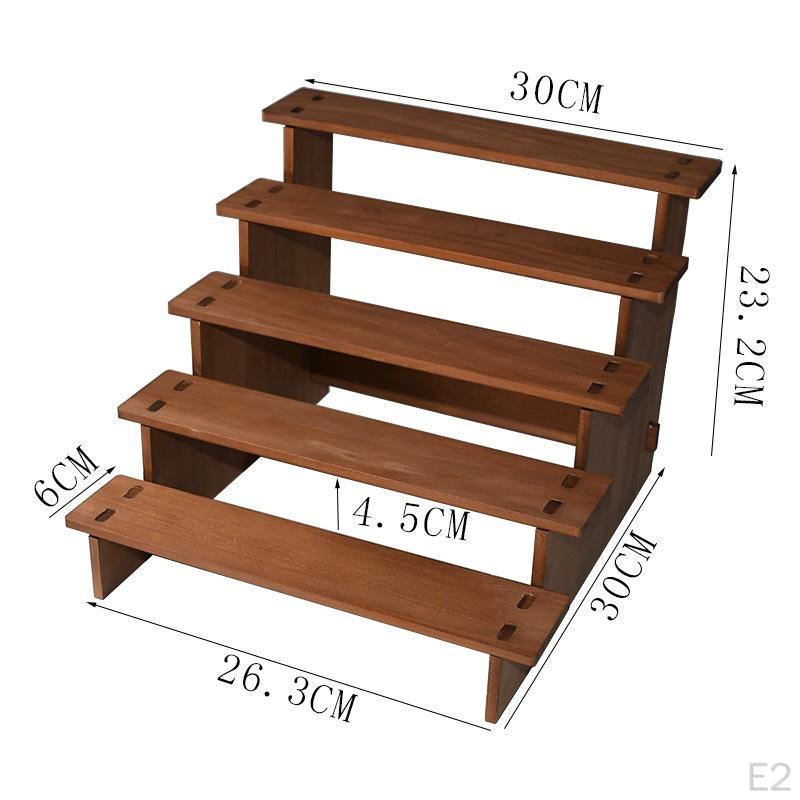 5 Tier Wooden Display Stand, Dessert Organizer, Multipurpose Rustic Cupcake Sturdy Baking