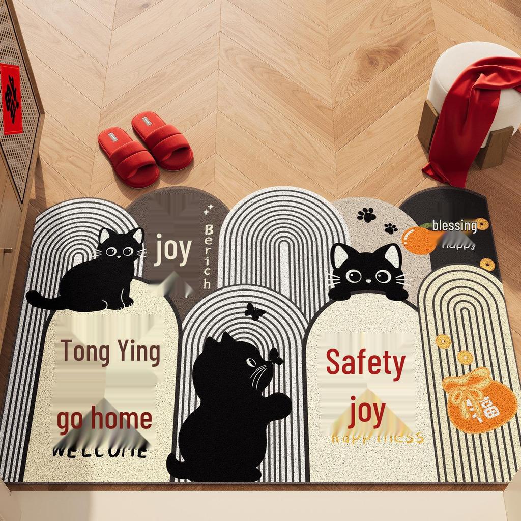 Мультяшный придверный коврик: Скребок для песка, износостойкий, противоскользящий, легко моющийся