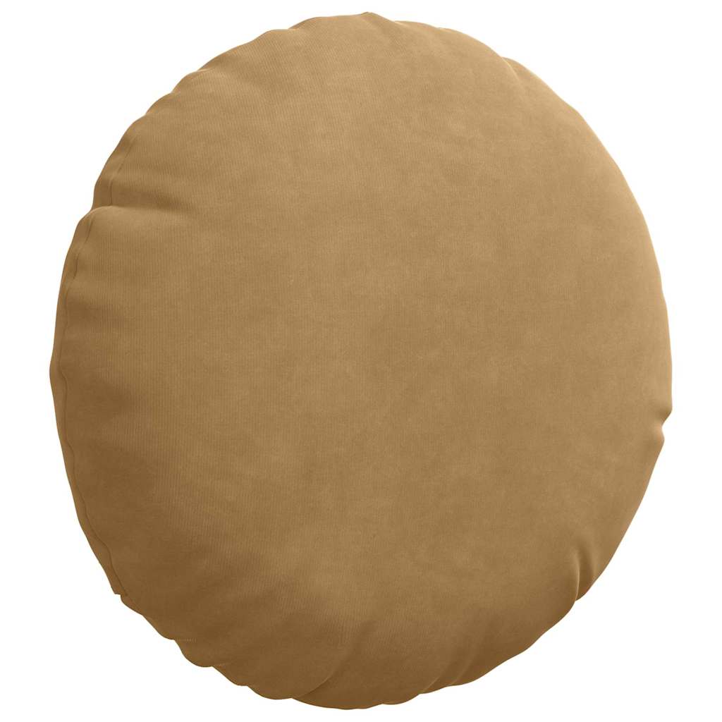 Seat Cushion 2 pcs Brown Ø30 x 13 cm Velvet