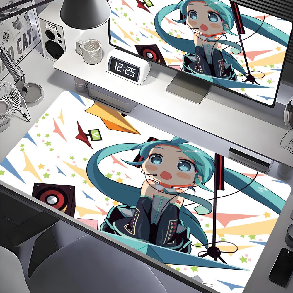 HHatsunes Miku Mouse Pad Desk Mouse Pad Cute HD Desk Pad Extended Gaming Keyboard Mats Large xcm XXL Gamer Mousepad