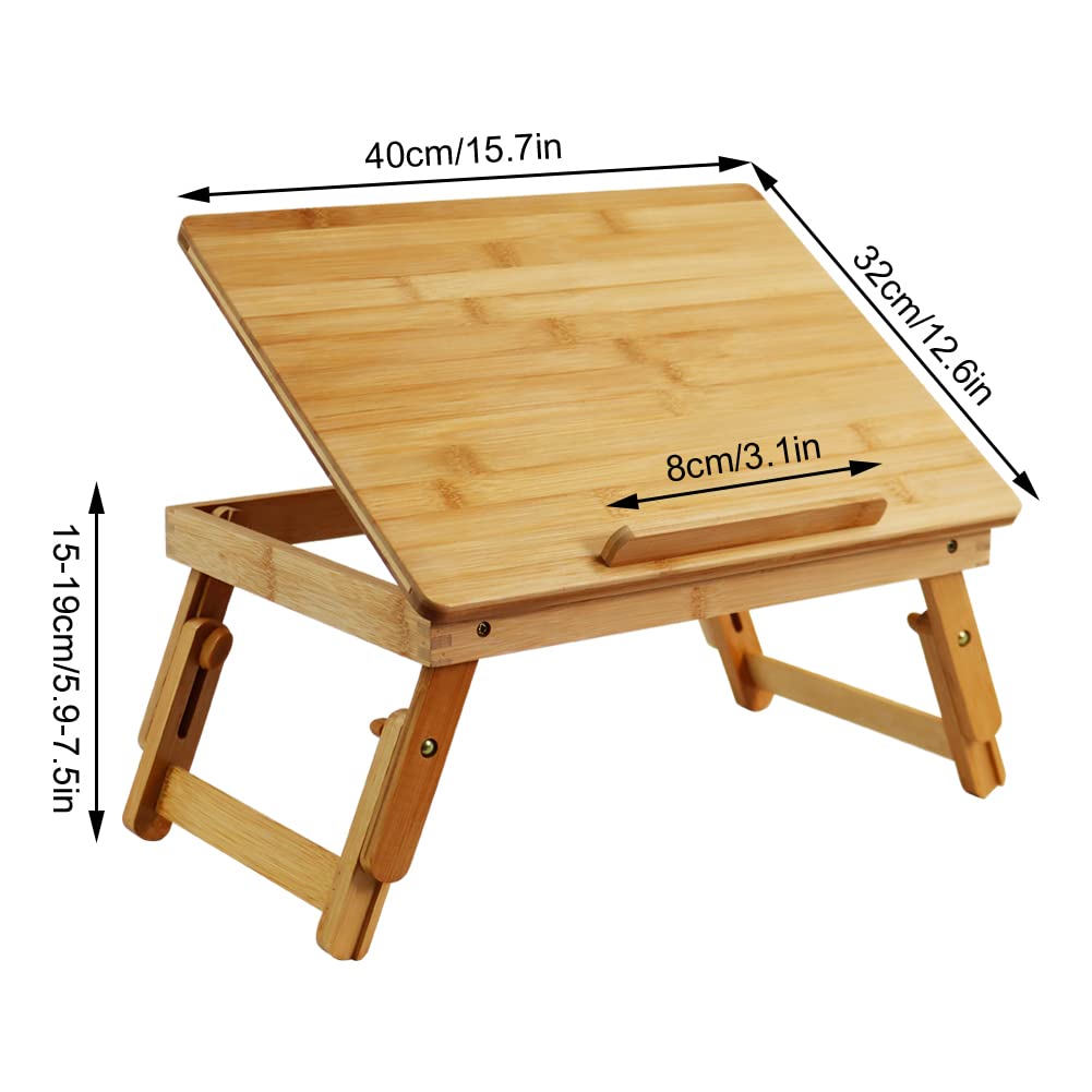 WKWKER Бамбуковый компьютерный складной стол со складной регулируемой высотой и прикроватный кофейный компьютерный ПК рабочий стол-поднос, Чабудай, Ножки,