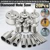 20Pcs 3-50mm Diamond Drill Bits Set Glass Marble Granite Hole Saw Cutter Tool