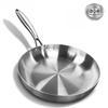 304 Stainless Steel Frying Pan, NonStick Pan Fried Steak Pot Uncoated Kitchen Cookware For Gas Stove and Induction Cooker