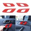 ABS Red Interior Door Handle Lock Cover Trim Fit For Ford Ranger 2015-