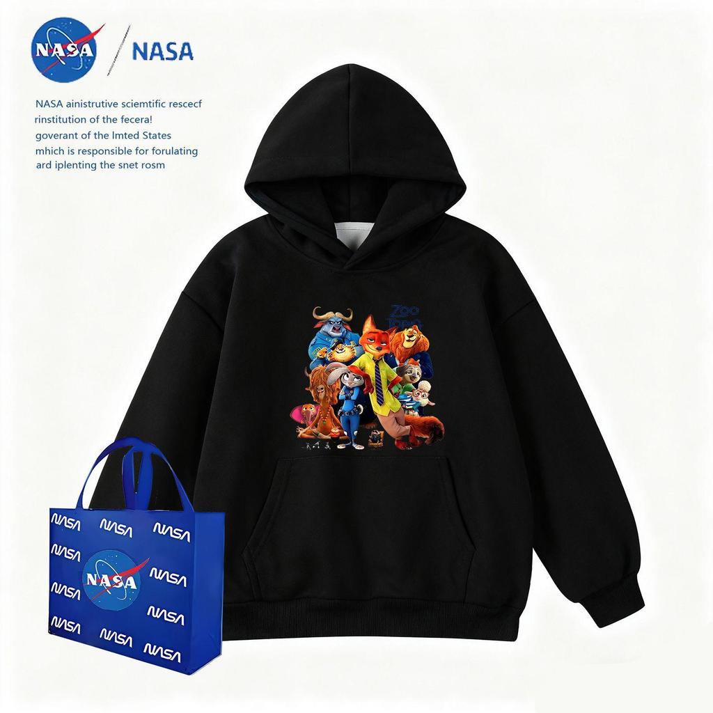 NASA Zootopia Kids Hoodie: Cute Cartoon Police Officer Judy & Nick Jacket