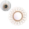 40cm Hanging Mirror Rattan Sunflower Circular Wall Mirror Decor Boho Wicker Dressing Makeup Mirrors