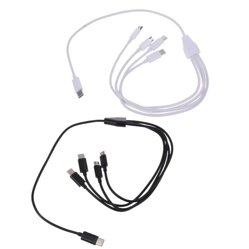 4-в-1 Многофункциональный USB C Зарядный Кабель с разъемами USB C Micro USB для Зарядки Мобильного Телефона Планшета