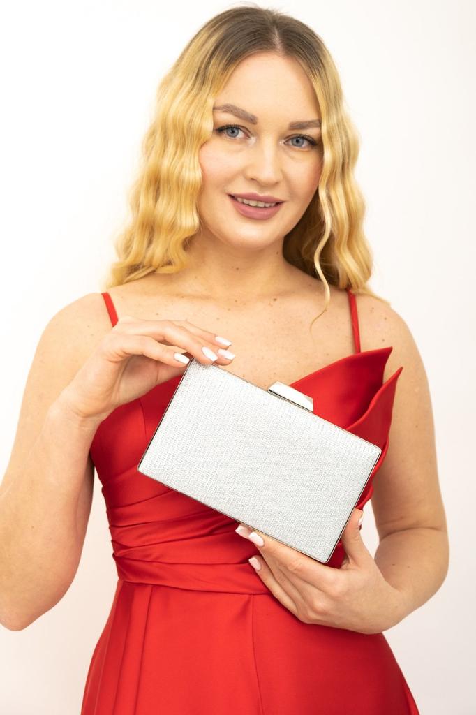 Women's Stylish and Useful Evening Dress Bag Women's Cupra Silver Evening Dress Clutch Portfolio Bag