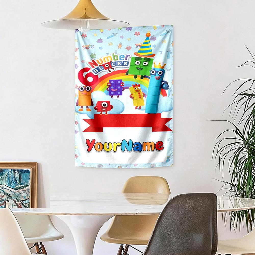Numberblocks Custom Your Name Wall Decor Tapestry Art For Pet Memorial Birthdaywedding Party Backdrop Family Gift
