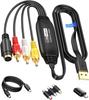 Плата видеозахвата Avedio Links USB 2.0, совместимая с 1080P, для оцифровки VHS, видеомагнитофона, 8-мм видео и DVD, захват на ПК, входы RCA + S-Video, совместима с Windows/Mac