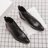 Новые высокие мужские туфли-броги на шнуровке, свадебные ботильоны, мужские ботильоны, заостренные британские формальные ботинки, повседневные кожаные оксфордские ботинки