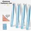 2/4Pcs Beauty Tools Eyebrow Tweezer Set Stainless Steel Hair Removal Clip for Facial Hair Eyelash Eyebrows Tweezer Professional Beginners