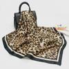 Leopard Print Satin Square Scarf - Spring/Summer 90x90cm for Women