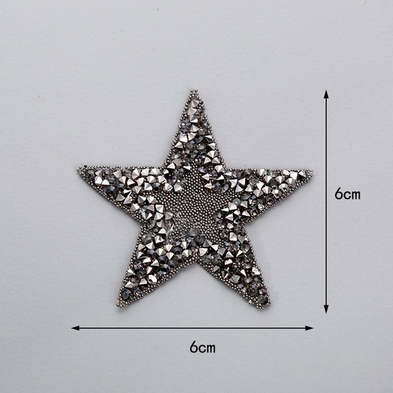 Пятиконечная звезда, железная нашивка с аппликацией, DIY Декор, блестящие принадлежности для шитья из смолы