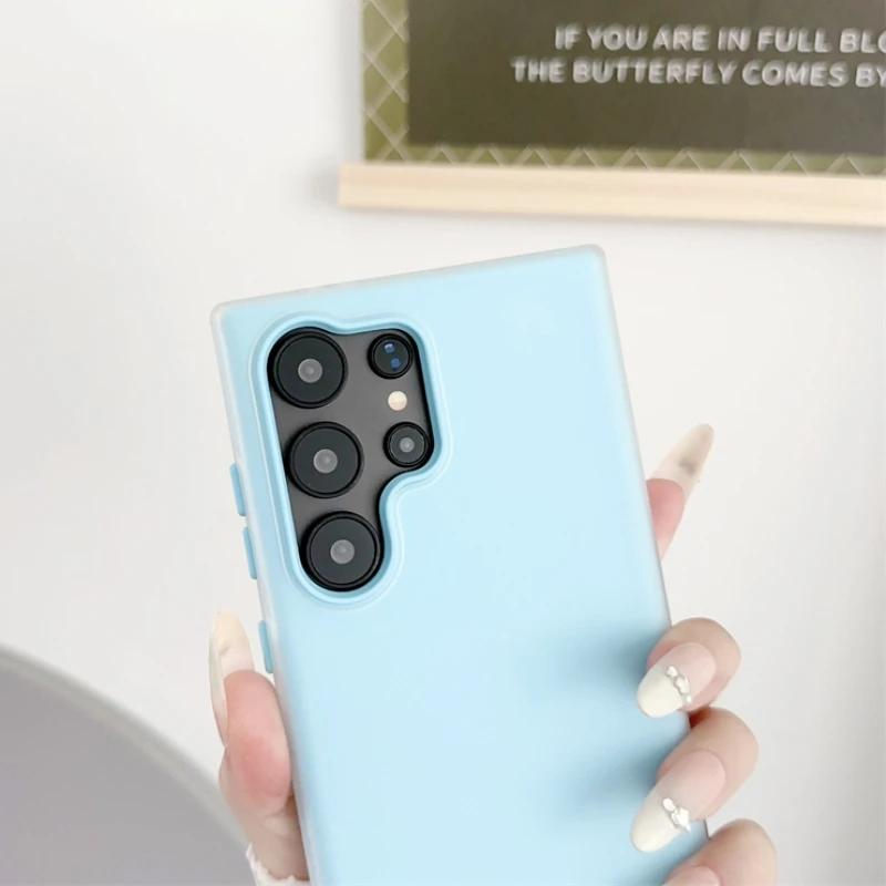 Fashion Candy Jelly Colors Case for For Samsung A55 A54 A53 A35 A34 A33 A25 5G A14 A15 S21FE S22 S23 S24 Ultra Plus Bumper Cover