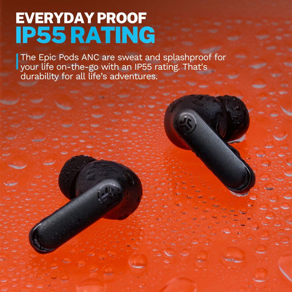 Беспроводные наушники JLab Epic Pods ANC с шумоподавлением, Bluetooth, черные.