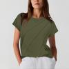 Женская мода повседневная облегающая футболка с короткими рукавами и круглым вырезом