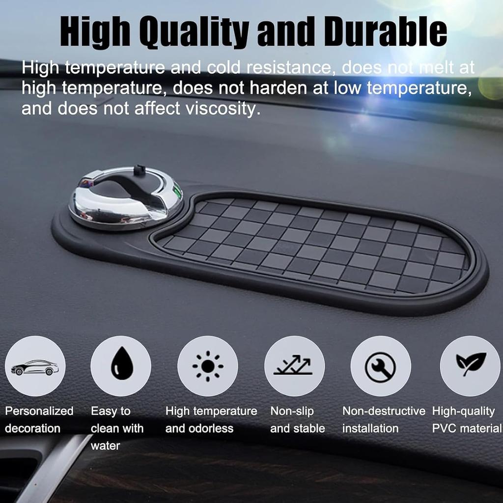Multifunction Car Anti-Slip Mat, 2025 New Rotatable Anti Skid Car Dashboard Pad,Auto Phone Holder-Universal Non-Slip Car Mat, With Temporary Parking
