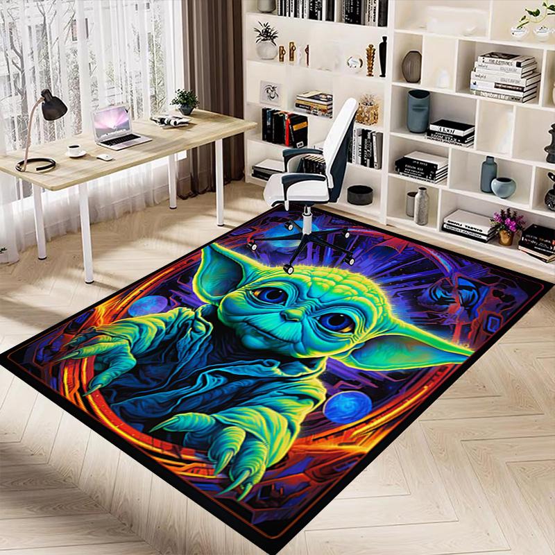 Yoda'S Cosmic Journey Carpet For Playroom Bedroom Living Room Sofa Home Decorkids Game Area Rug Nonslip Floor Mat