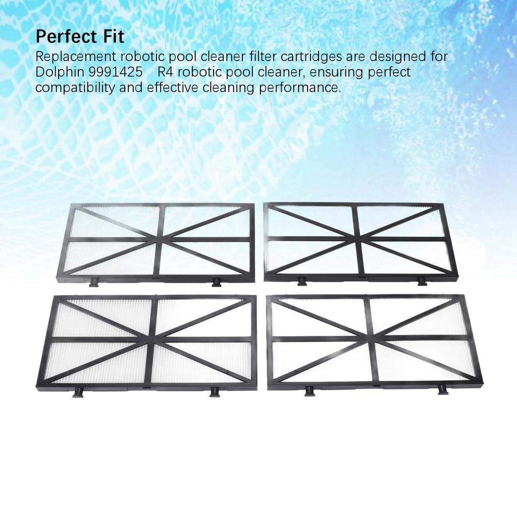 4 шт. Сменные фильтрующие картриджи для роботизированного очистителя бассейна для Dolphin 9991425-R4 Сверхтонкие фильтрующие панели