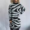 Sueter Mujer 2025 Korean Fashion New Sweater Women Long Zebra Print Knit Sweater Casual Loose Women Sweater Chic Pullover CR4369