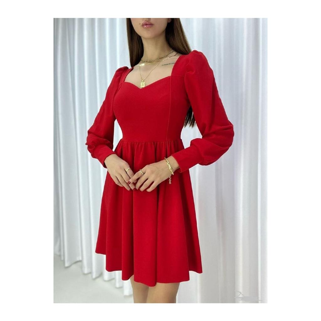 Flexible Fabric Low-cut Skirt A-line Cut Long Sleeve Evening Dress And Graduation Dress 582293 727