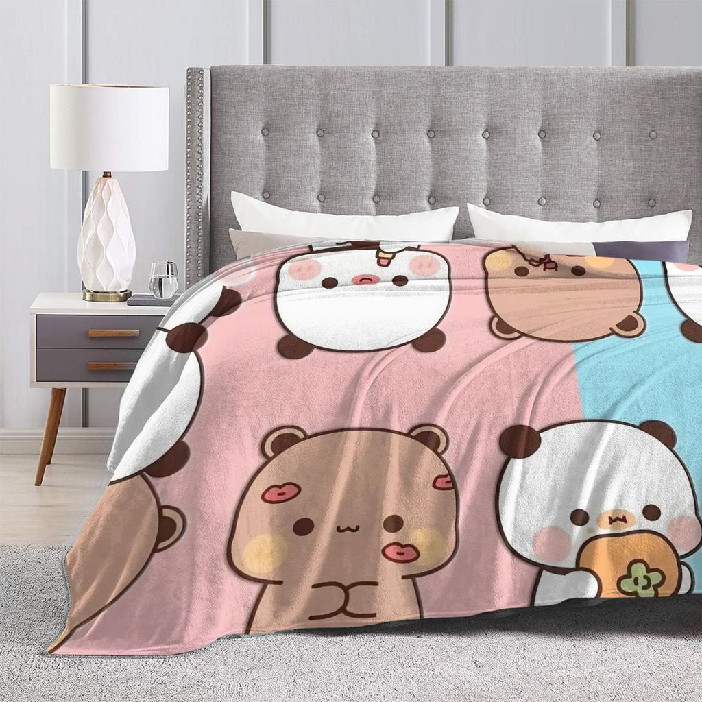 Cartoon Panda Bubu Dudu Blanket Fleece Spring Autumn Multifunction Warm Throw Blanket for Home Bedroom Plush Thin Quilt