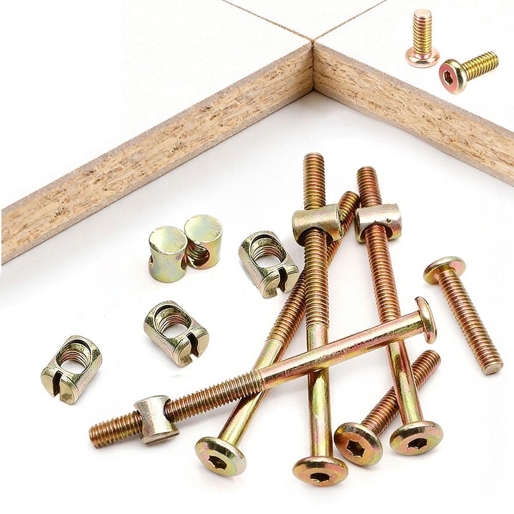 10Pcs 40-100mm M6 Furniture Bolts for Bed Frame Chair Cabinet Furniture Assembly