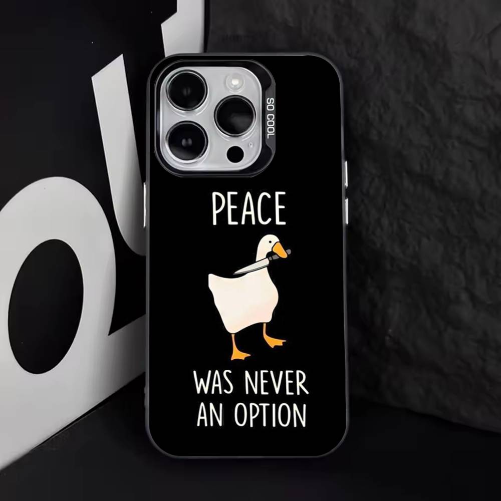 Смешной мультяшный D-Утка Для iPhone 11,12,13,14,15,16,17,Pro,Max,Plus,E,Air,Mini Чехол для телефона IMD Матовый черный
