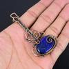 Подвеска из лазурита, ювелирное изделие из драгоценного камня ручной работы, подвеска, обернутая медной проволокой 999 пробы, ювелирная подвеска уникального дизайна