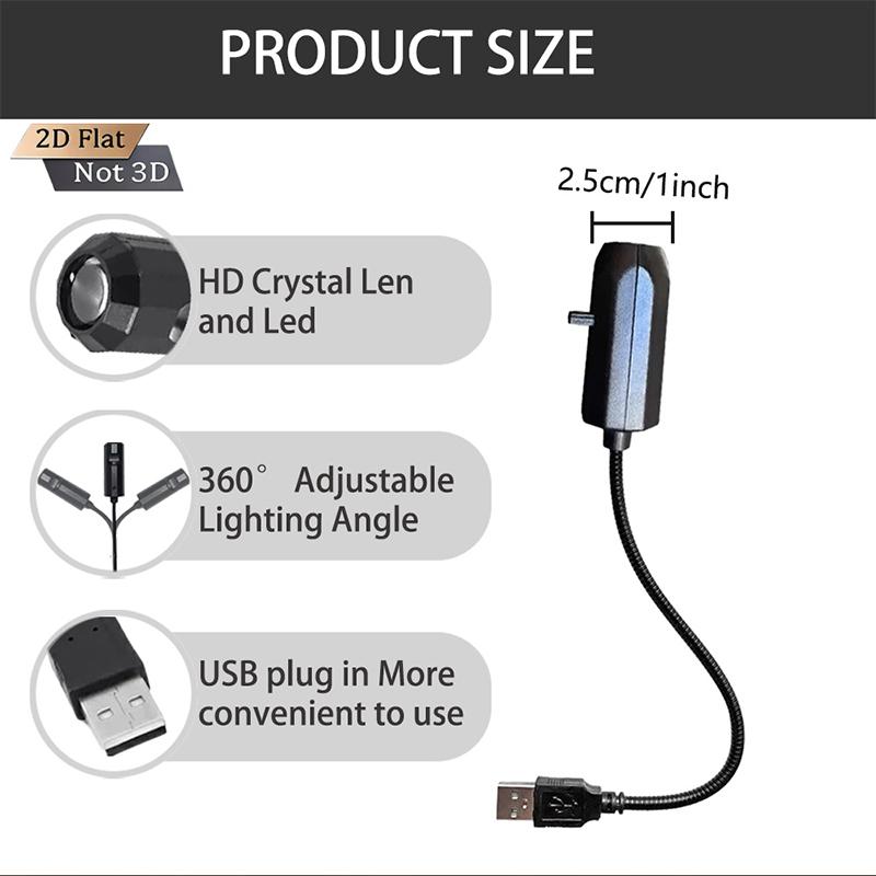 Usb Christmas Projector Light 12 Patterns Xmas Projection Lamp Flexible Gooseneck For Home Party Bedroom Decor Ambience Lighting