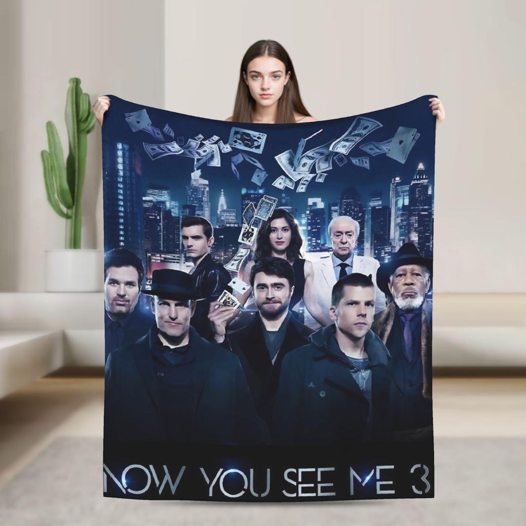 Warm Blanket Picnic Now You See Me 3 Movie Throw Blanket Flannel Bedspread For Outdoor Novelty Sofa Bed Cover