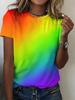 Разноцветные футболки tie-dye с абстрактным 3D-принтом, женские футболки с коротким рукавом, повседневные топы в стиле Harajuku Y2K, женская одежда
