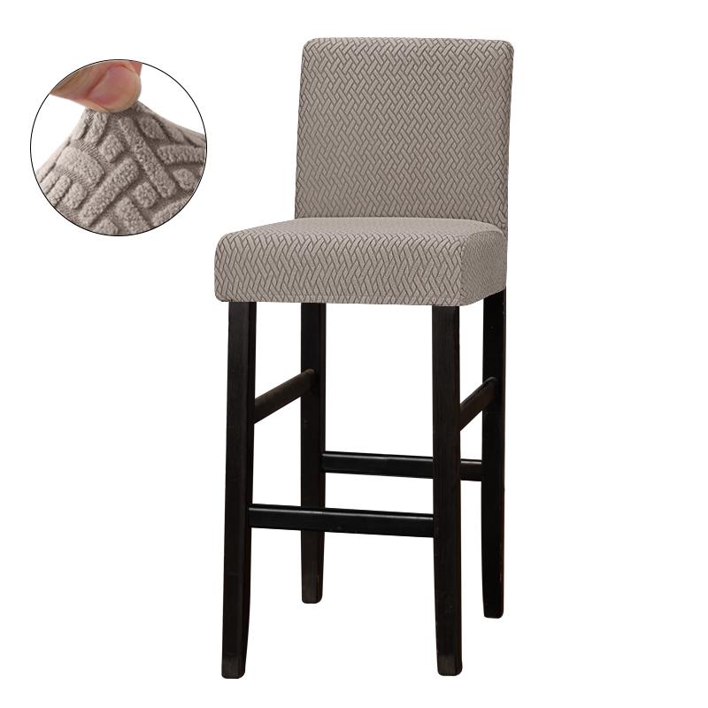 Чехол для стула из жаккарда, спандекс, эластичный, с короткой спинкой, однотонный, эластичный чехол для столовой, дома, отеля