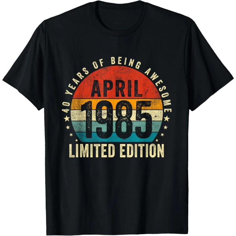 Vintage Limited Edition 37th Birthday Gifts 37 Year Old T-Shirt Mens Clothing Short Sleeve Custom T-Shirt Camiseta