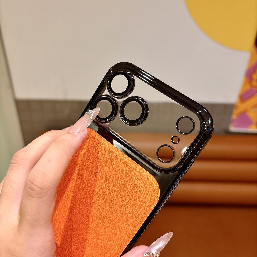 Чехол-бампер с покрытием из личи-ПУ кожи для iPhone 17Air 16 15 Pro Max 17pro, противоударный, с защитой объектива, жесткая крышка, Funda