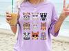 Comfort Colors Cute Animal Shirt, Colorful Wildlife Faces Graphic Tee, Funny Glasses Animal Lover Gift, Local Street Cats (Raccoon, Opossum)