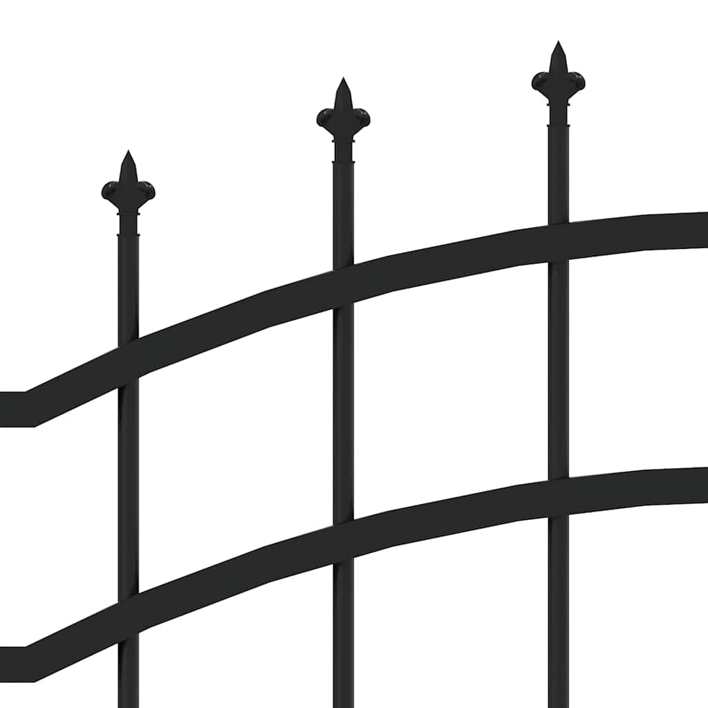 Woerden Garden Fence with Spear Point Top Black 240 x 75 cm Steel