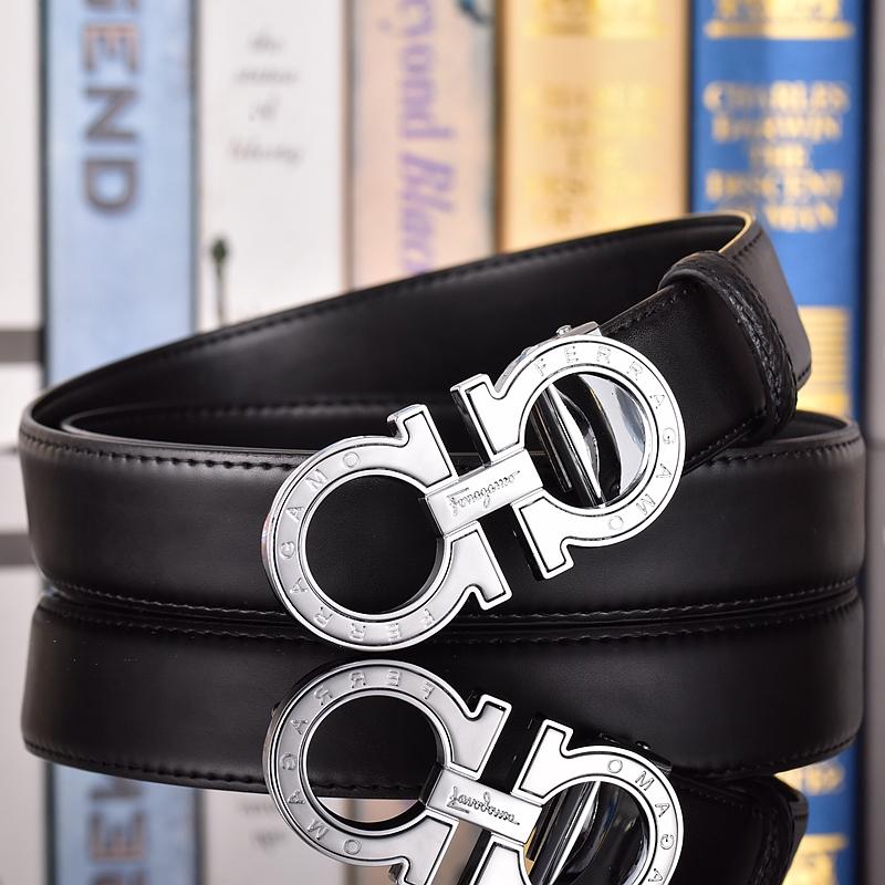 Salvatore Ferragamo 3.3cm Men's Belt Luxury Brand Designer Belt Suit Jeans Formal Brand