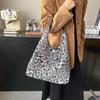 Leopard Print Furry Shoulder Bag - Cute Autumn 2025 Fashion for Girls