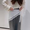 High Quality White Embroidered Lace Mesh Fart Curtain Skirt Women'S Spring And Autumn Cotton