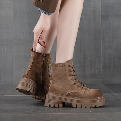 Ретро кожаные ботинки Мартин осень и зима новые на толстой подошве с увеличением высоты короткие ботинки